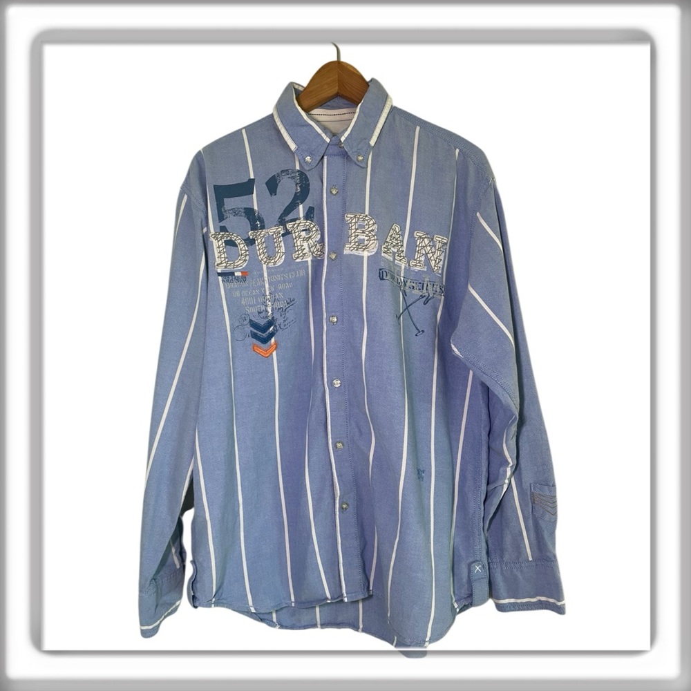 Tom Tailor Polo Team Urban Series Button Down Long Sleeve Shirt Men’s XL Blue